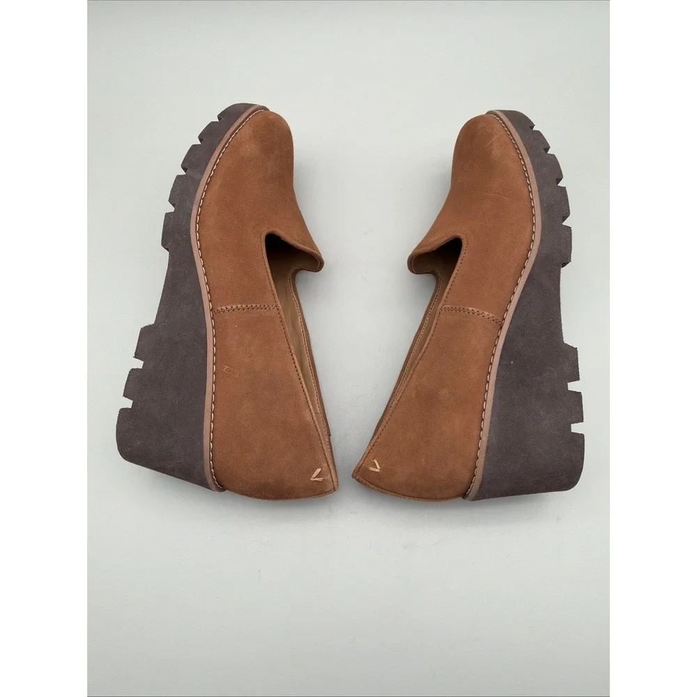 Vionic Suede 'Willa' Wedge Shoes Water Repellent Toffee Women's 9.5